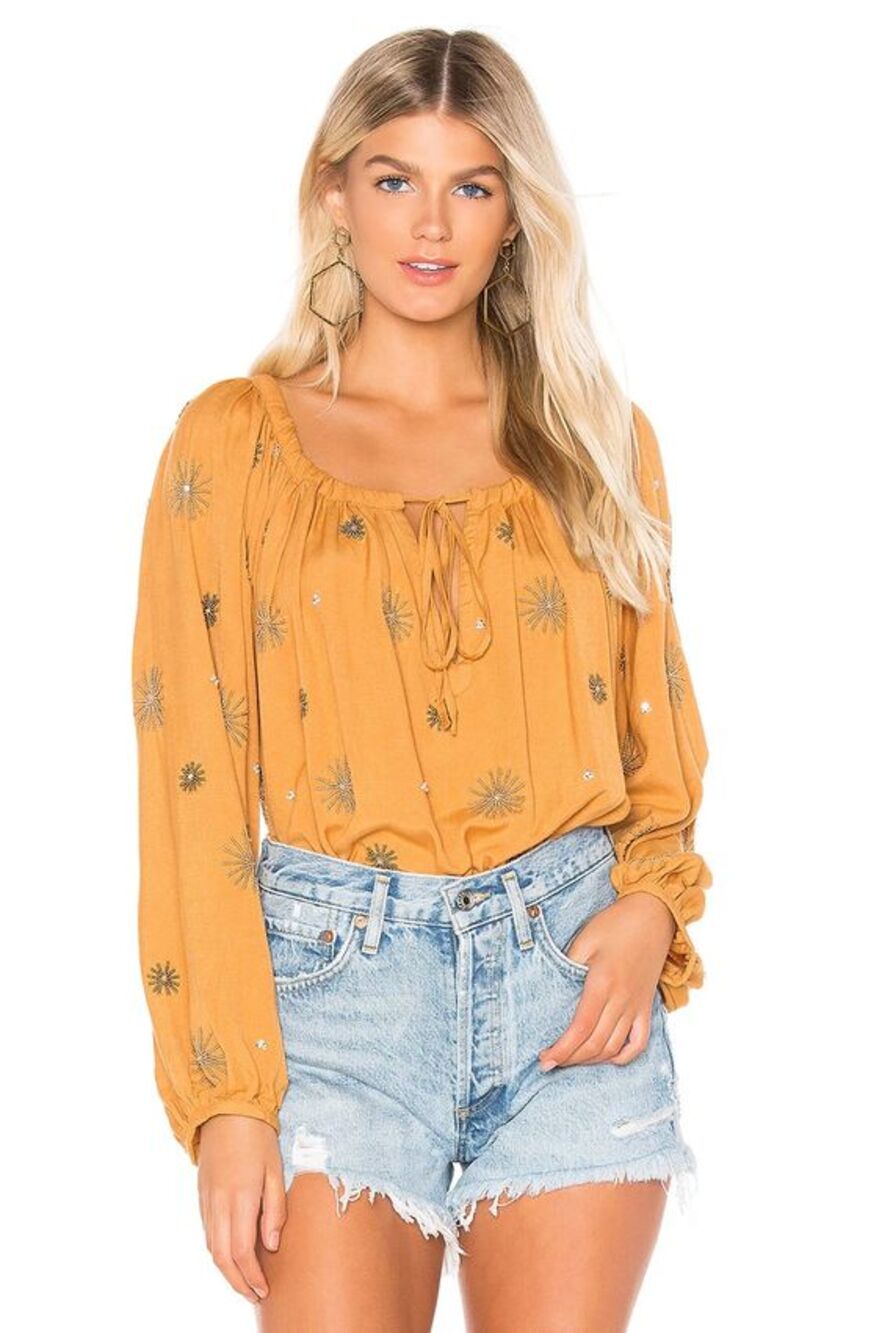 NEW REVOLVE Sundress Bianca Sunburst Beaded Top in Camel One Size Boho Fall